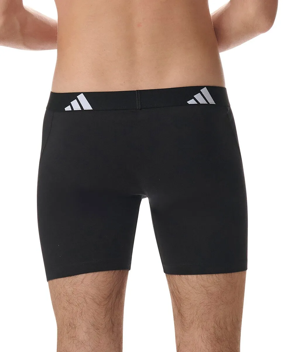 Упаковка из трех трусов-боксеров, разных оттенков adidas, черный — фото 4
