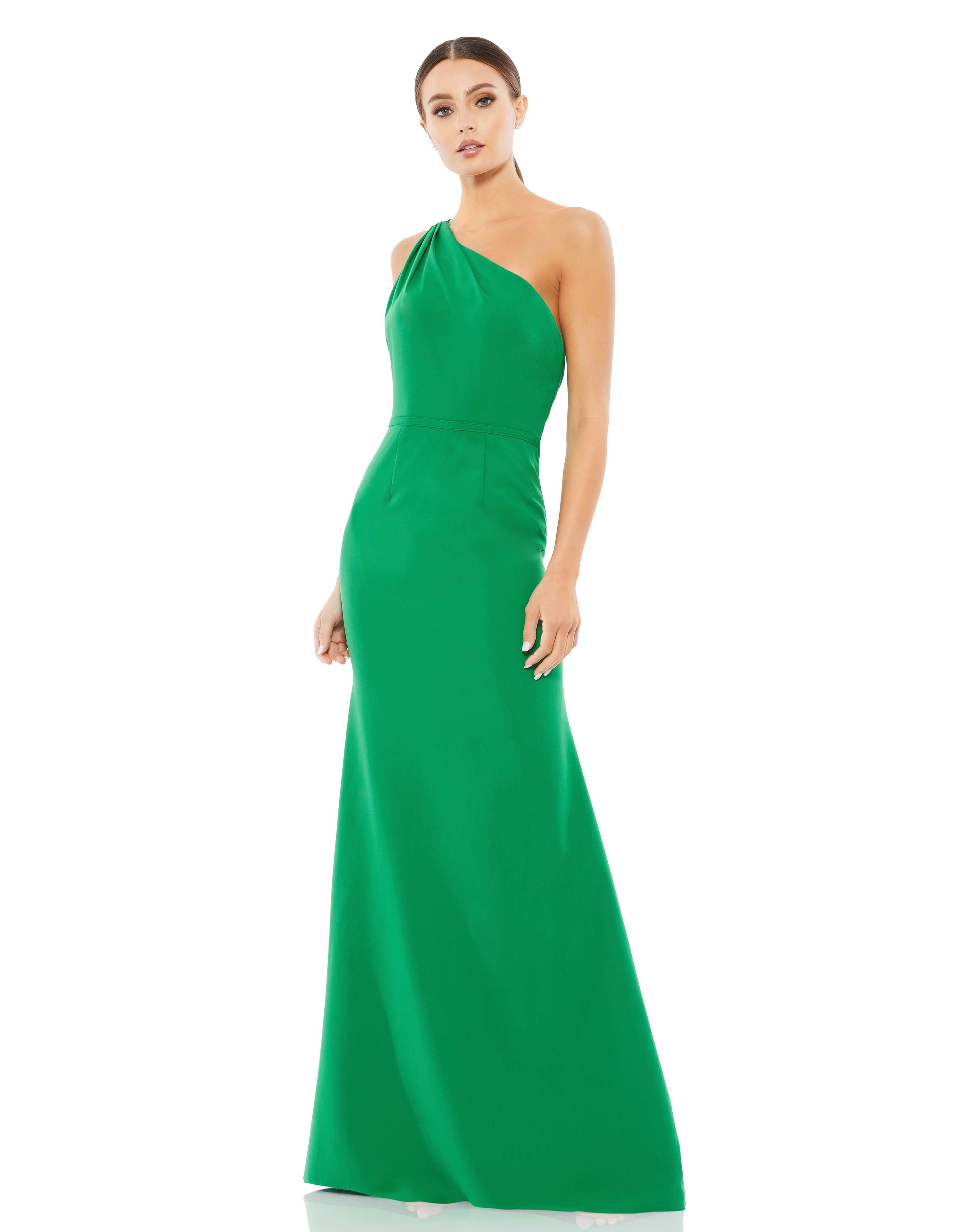 

Платье-русалка из джерси на одно плечо Ieena for Mac Duggal, цвет emerald