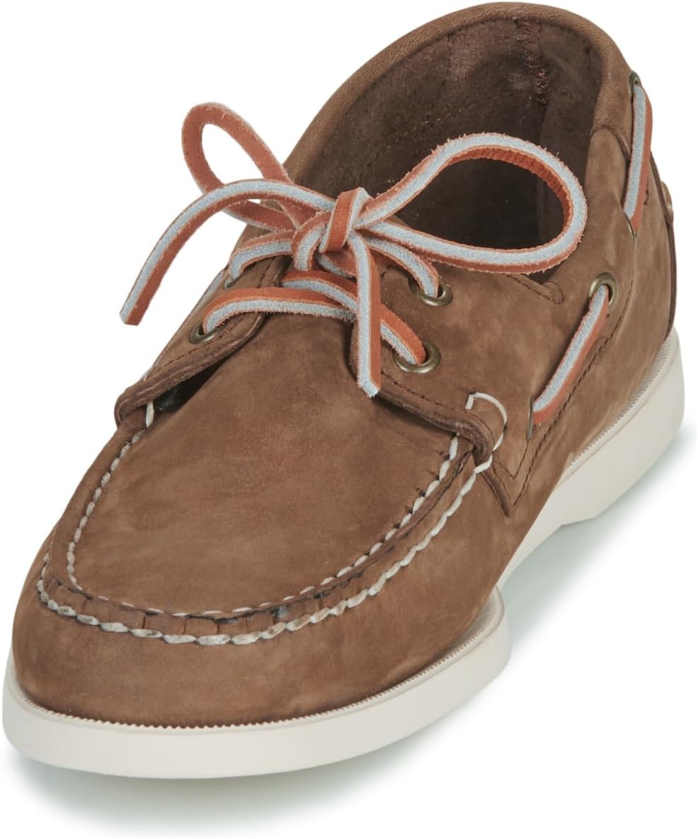 Мокасины Sebago Portland Nubuck - ручная работа, с кожаной подкладкой, с резиновой подошвой с протектором, не оставляющей следов и не скользящей, темно-коричневый — фото 4