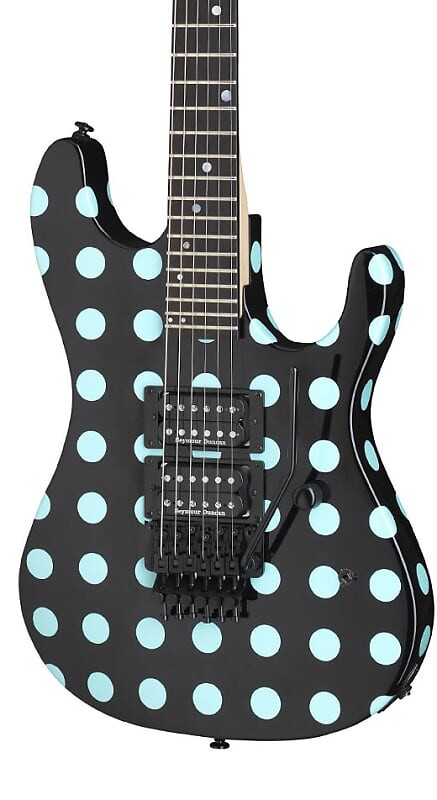 

Электрогитара Kramer Nightswan Electric Guitar in Black with Blue Polka Dots