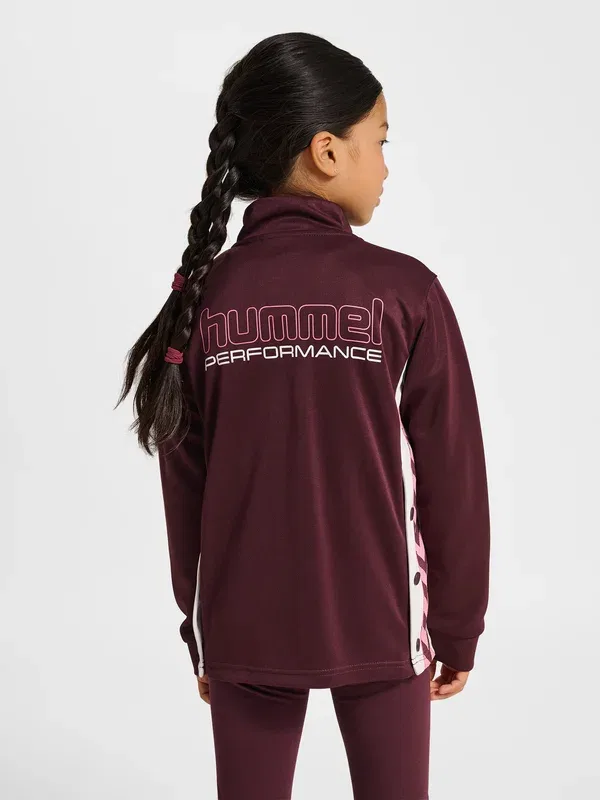 Толстовка тренировочная Hummel Chevron zip training jacket, цвет виноградного вина — фото 3