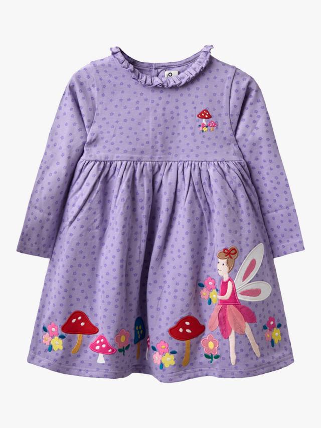 

Детское платье с рюшами в стиле Toadstool из хлопка JoJo Maman Bébé, Lilac