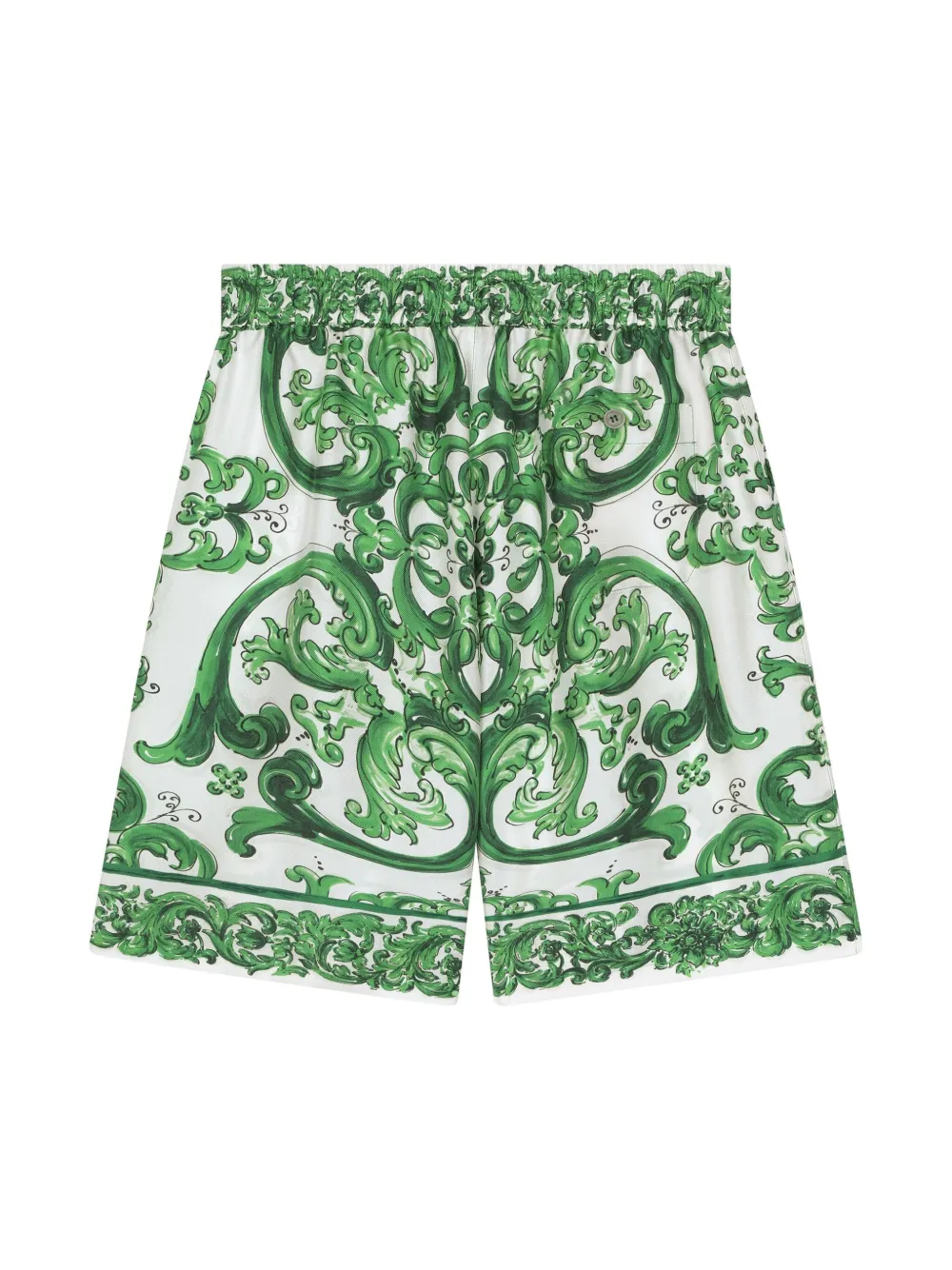 Шелковые шорты с кулиской и принтом Majolica Dolce & Gabbana Kids, белый — фото 2