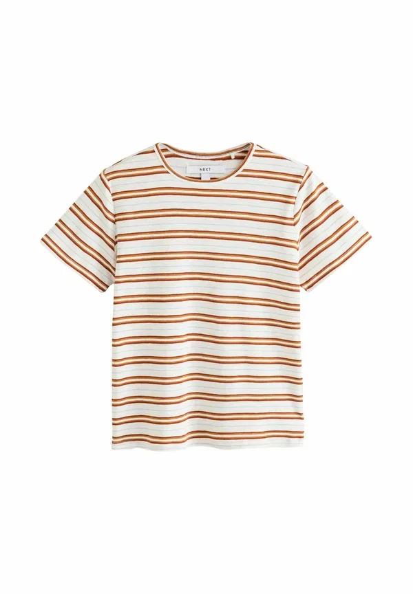 Футболка Next, Regular fit short sleeve crew neck t-shirt, оранжевая полоска — фото 3