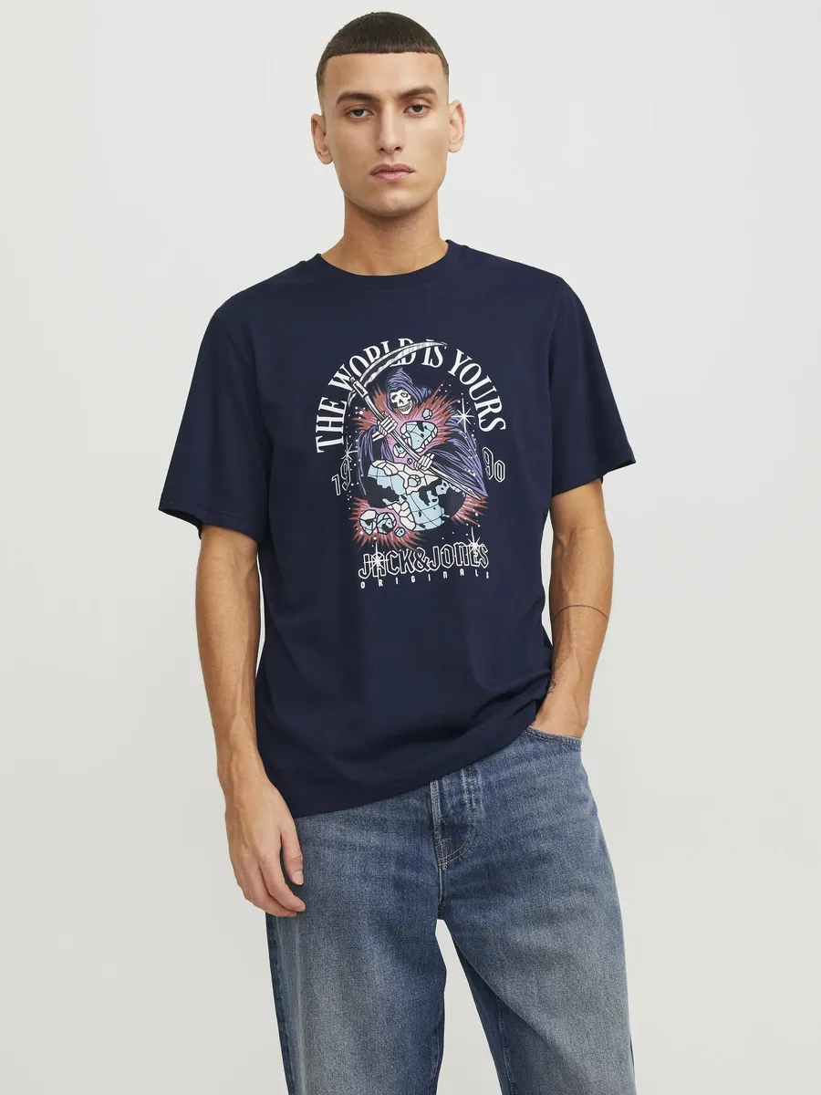 

Рубашка Jack & Jones с круглым вырезом "JORHEAVENS TEE SS CREW NECK SN", цвет Sky Captain