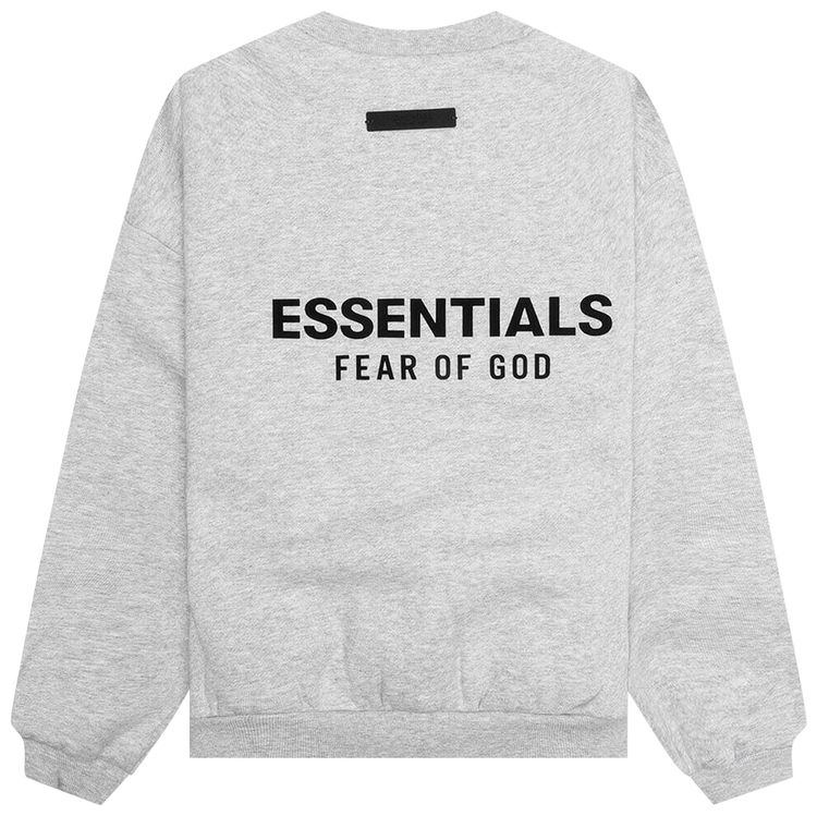 Детская флисовая толстовка с круглым вырезом Fear of God Essentials, серый — фото 2