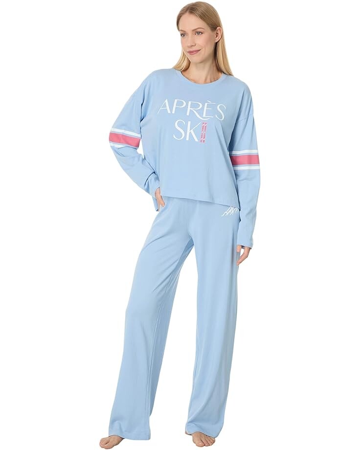 

Пижама P.J. Salvage Cotton Modal Jersey Softee Pajama Set, цвет Apres Ski/Dusty Blue