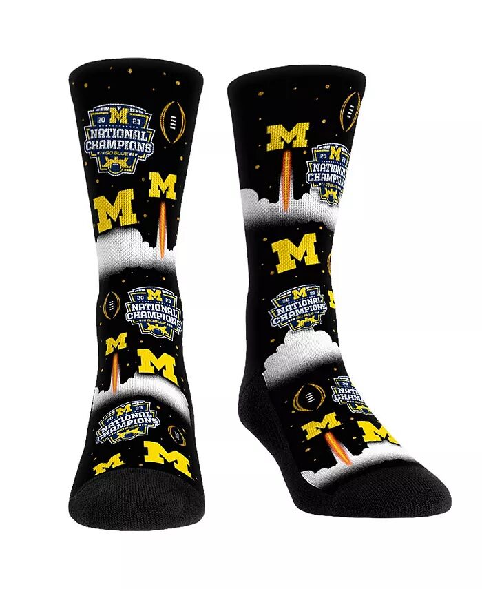 

Носки мужские и женские темно-синие Michigan Wolverines College Football Playoff 2023 National Champions Liftoff All-Over Crew Socks Rock 'Em