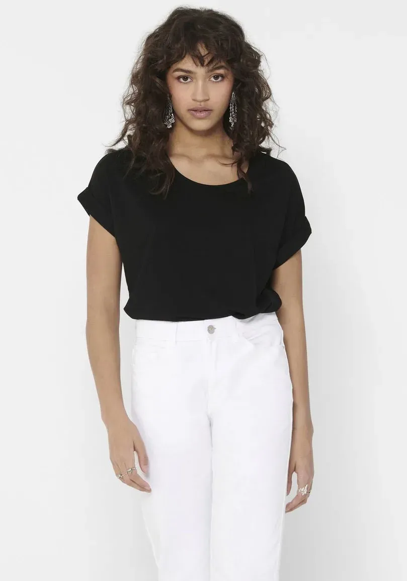 

Футболка ONLY "ONLMOSTER S/S O-NECK TOP NOOS JRS", с манжетой на руке, черный