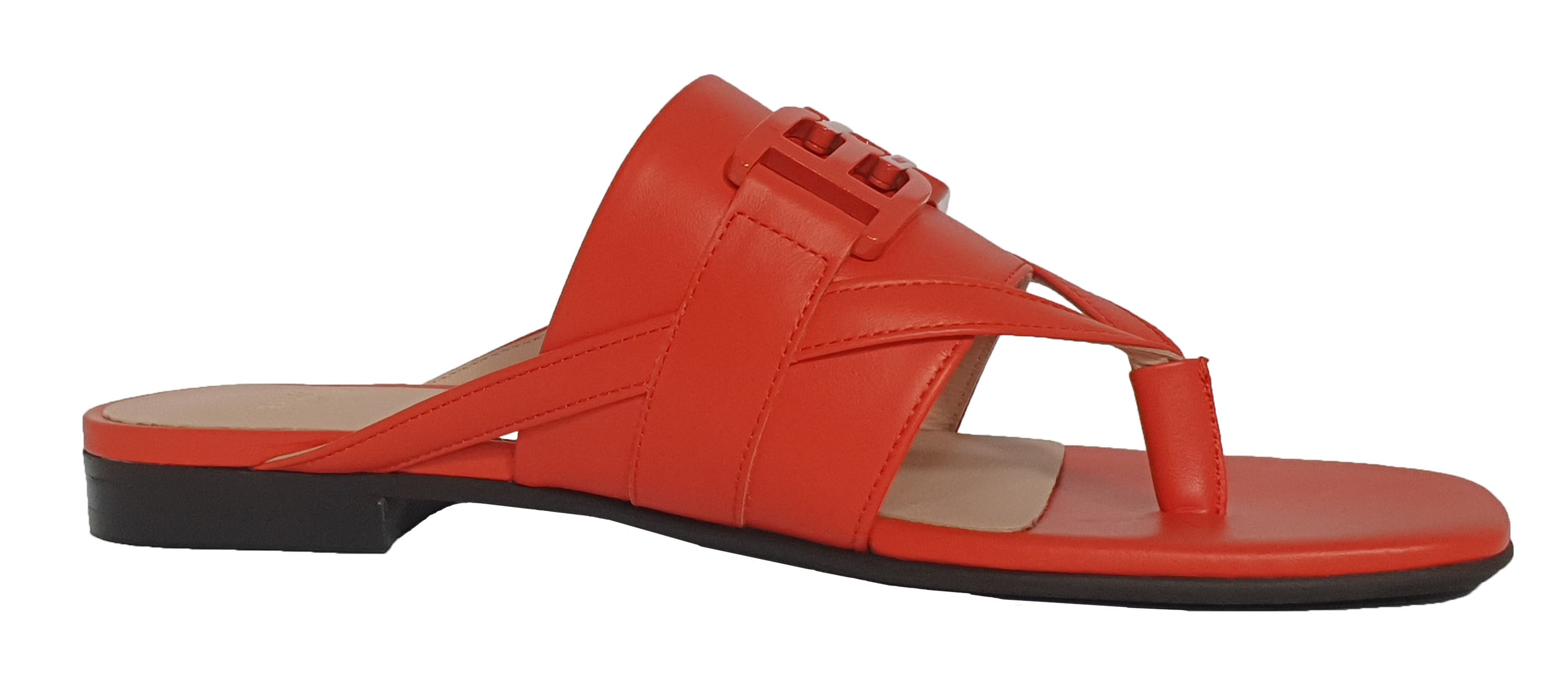 BALLY Elia 6302987 Женские балетки оранжевые из телячьей кожи River — фото 2