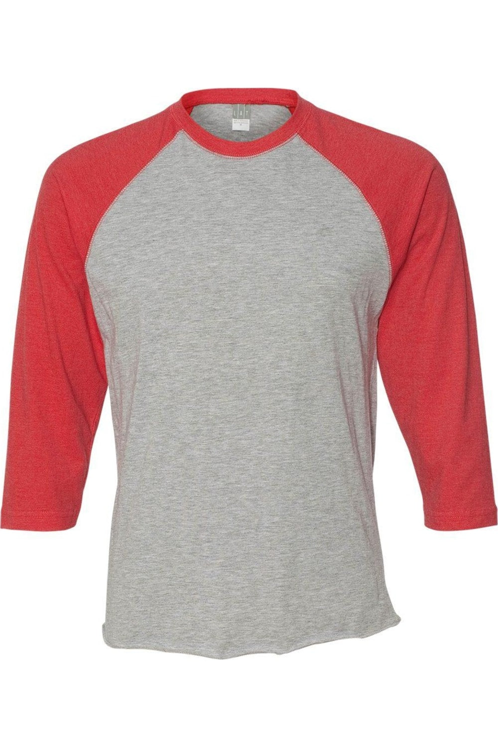 

Футболка бейсбольная LAT Fine Jersey с рукавом три четверти, цвет vintage heather/ vintage red