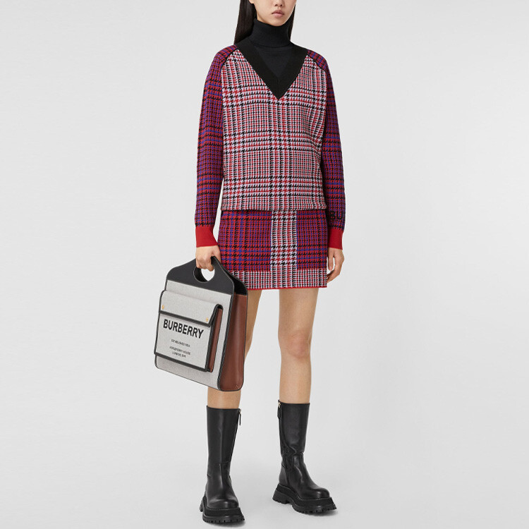 Свитер Burberry, женский, мелкая сетка, красный — фото 2