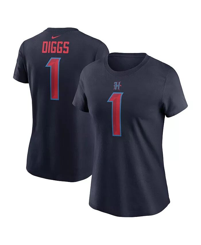 

Женская футболка Stefon Diggs Navy Houston Texans с именем и номером игрока Nike
