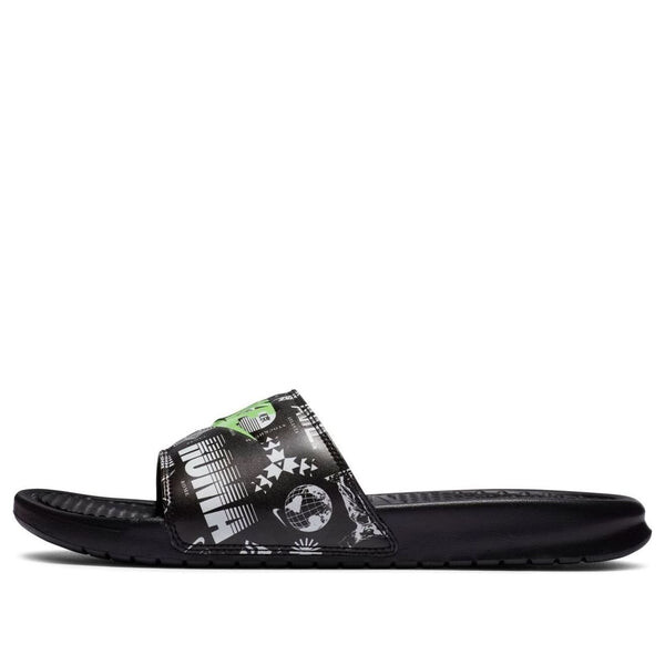 

Тапочки benassi jdi print slide 'run to tokyo' Nike, черный