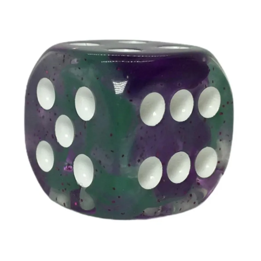 

d6 18 мм Гоблин-зеленый с белым (12), Class & Creature Dice - d6 Sets
