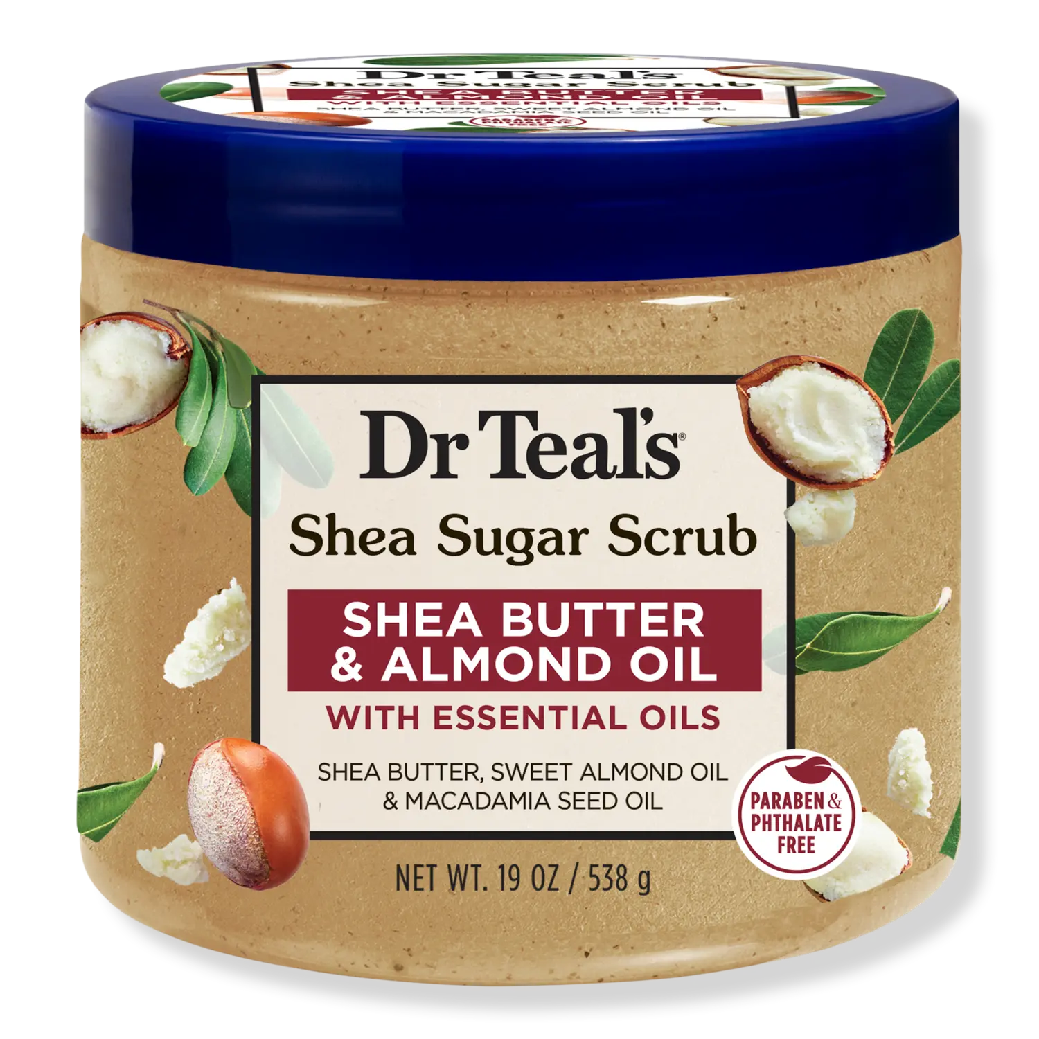 

Скраб для тела с маслом ши и миндальным маслом, содержащий масло ши и сахар. Dr Teal's