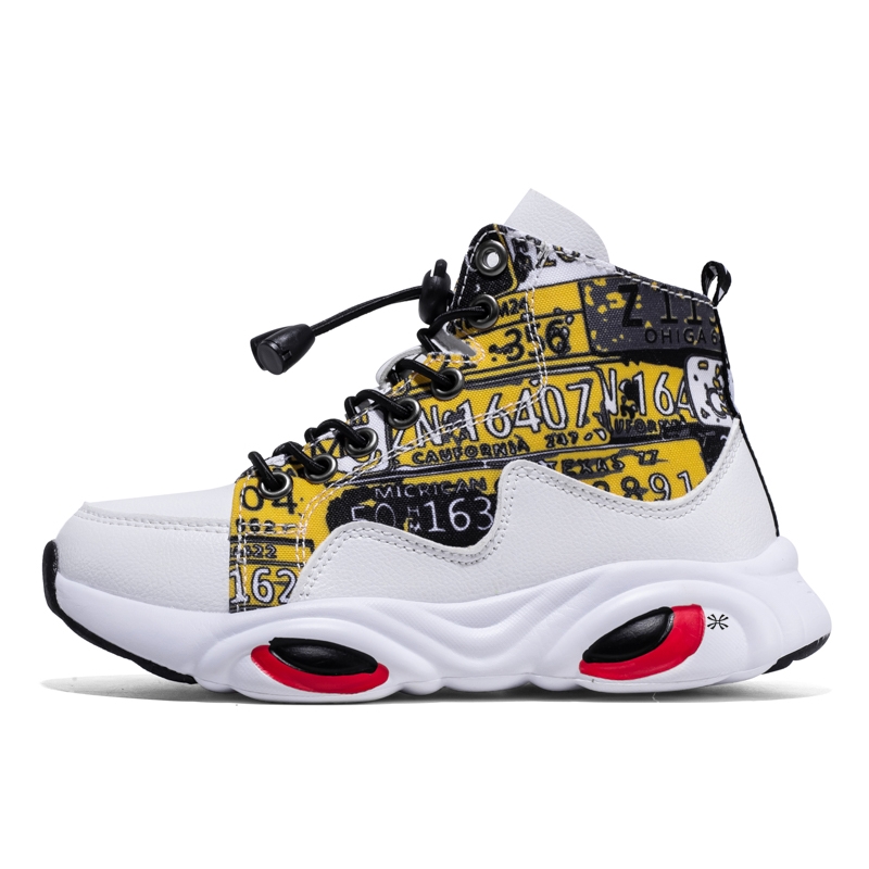 

Износостойкие высокие повседневные детские кроссовки Kids' YUZHAOLIN, белый/желтый