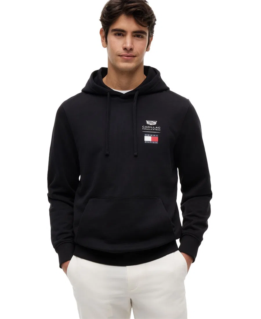Мужская толстовка с логотипом Cadillac F1, стандартного кроя Tommy Hilfiger, Black