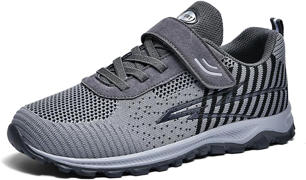 

LEADER SHOW Мужские повседневные прогулочные туфли для пожилых, легкие, с ремешком, удобные кроссовки, серый