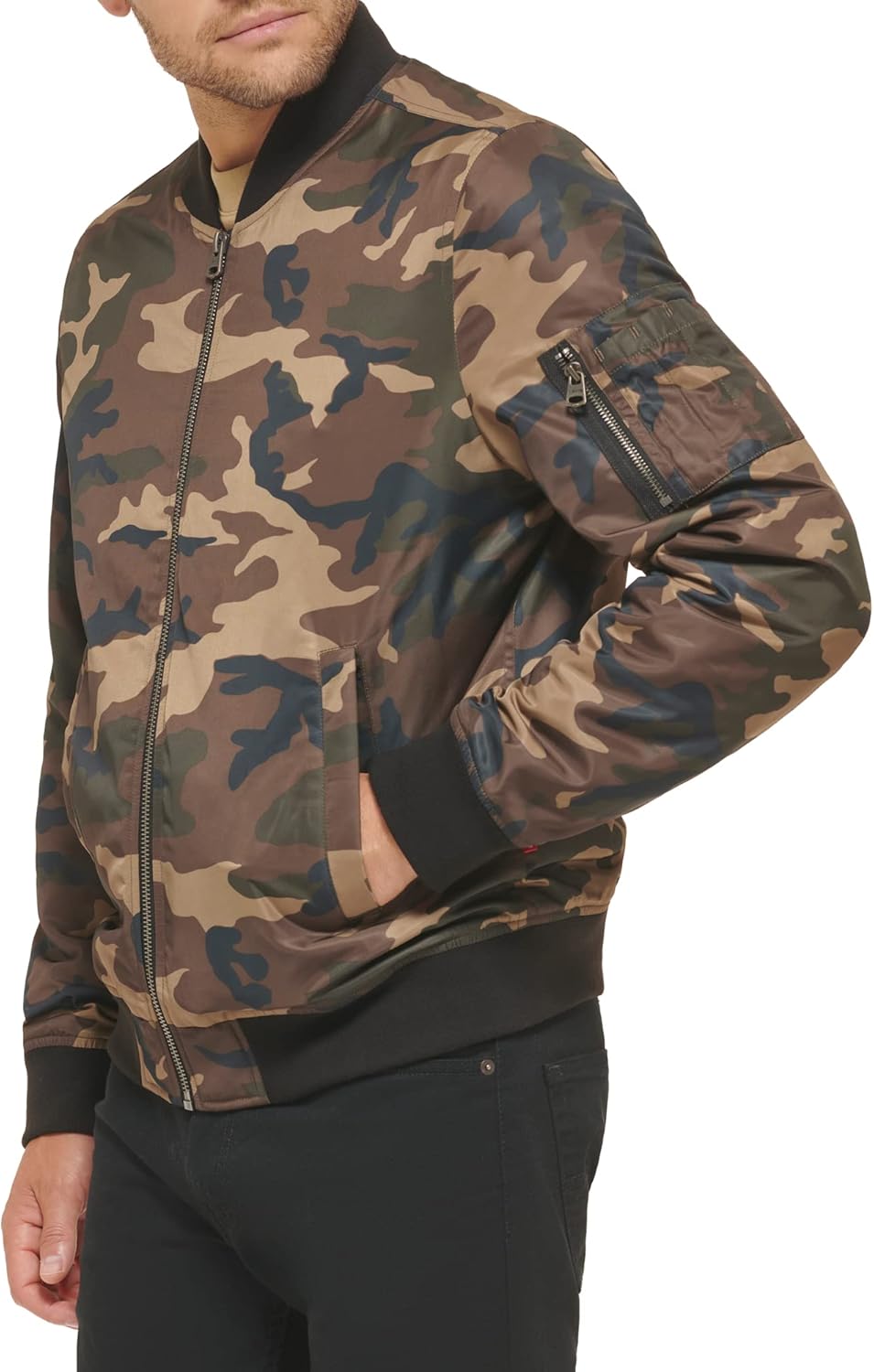 Легкая мужская куртка-бомбер Levi's MA-1 Flight на молнии, Camo Classic Unfilled — фото 3
