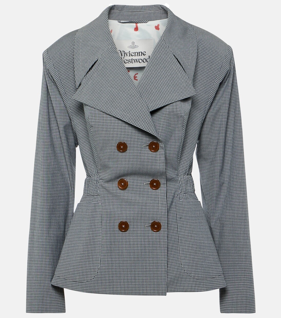 

Куртка из хлопка в мелкую клетку Vivienne Westwood, синий