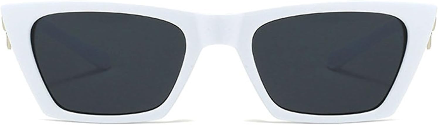 

Солнцезащитные очки Willochra прямоугольной формы в стиле ретро с бантом для женщин и мужчин, винтажные квадратные очки в стиле 90-х, модные в духе Y2K, маленькие, милые, для вечеринок, модель F27, White