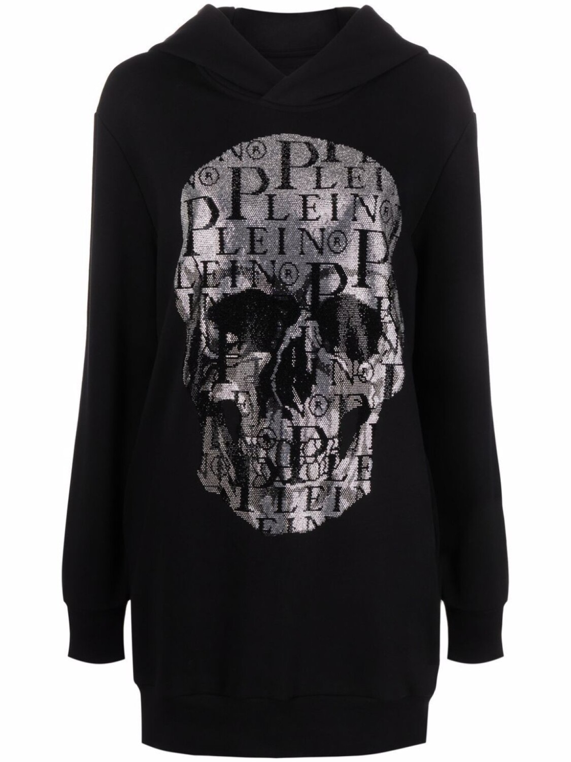 

Philipp Plein платье с капюшоном и кристаллами, черный
