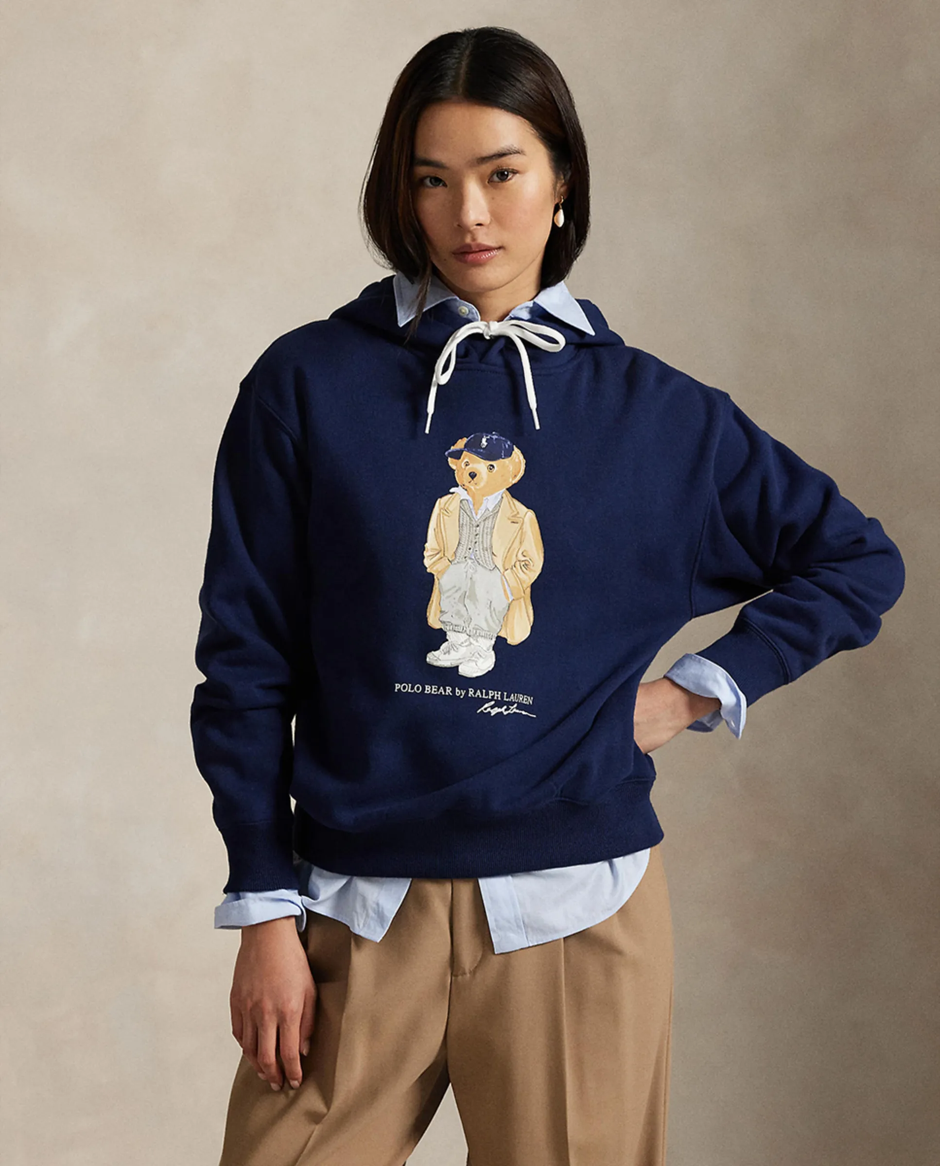 

Женский свитшот из флиса с медведем Polo Polo Ralph Lauren, темно-синий