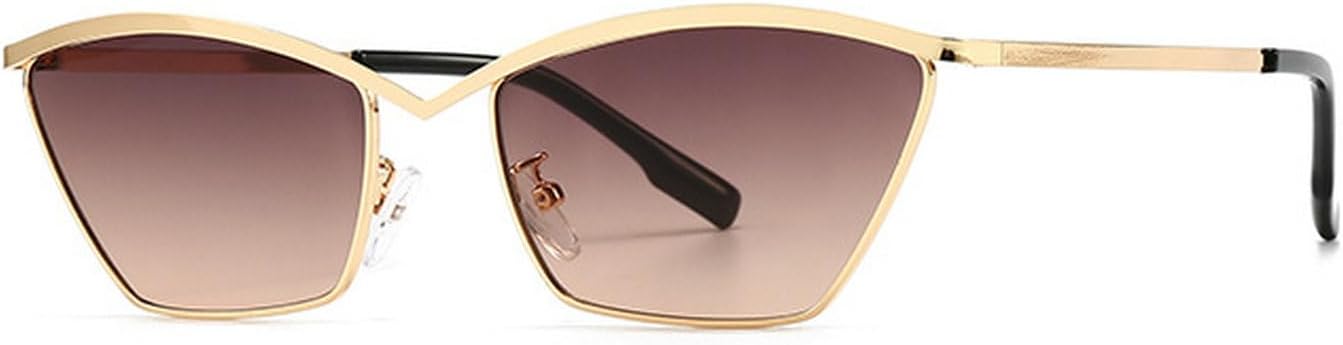 

Laureles Модные маленькие солнцезащитные очки «кошачий глаз» для женщин, металлическая оправа, золотисто-серый цвет, солнцезащитные очки для мужчин, для активного отдыха и путешествий, L17, C5