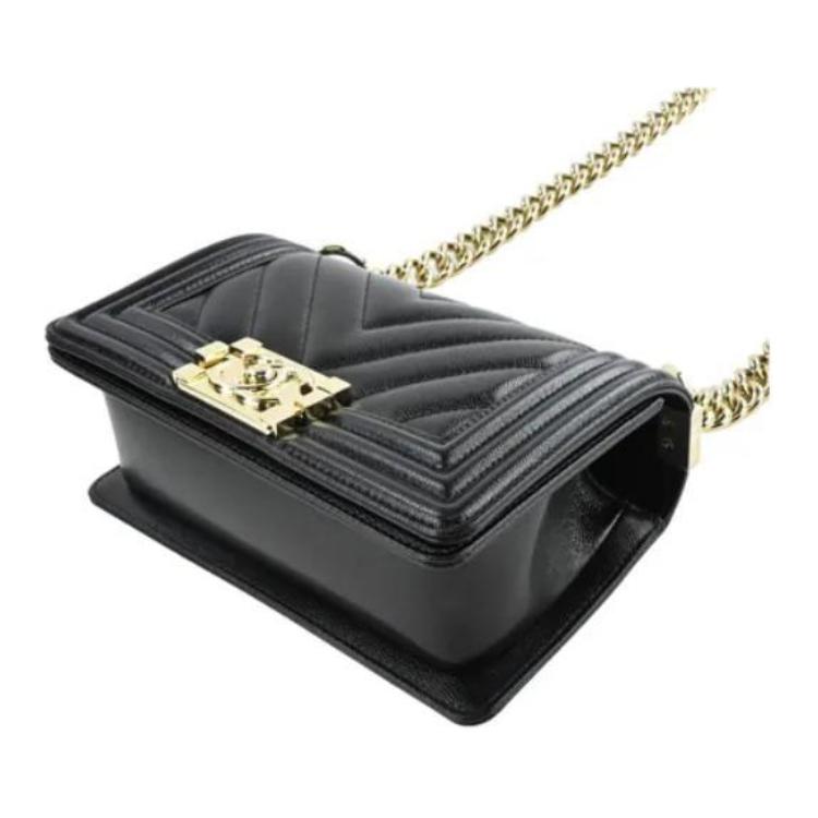 Сумка через плечо Leboy Grain Embossed Calfskin Portable Crossbody Bag, Shoulder Bag Trumpets Women's Black CHANEL — фото 4