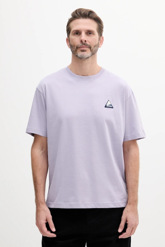 

Хлопковая футболка Boss Orange, фиолетовый