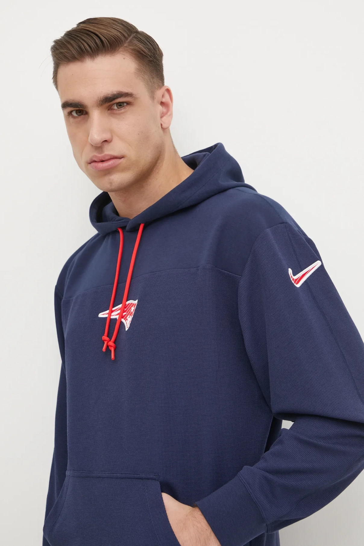 

Толстовка New England Patriots из смесовой шерсти Nike, темно-синий