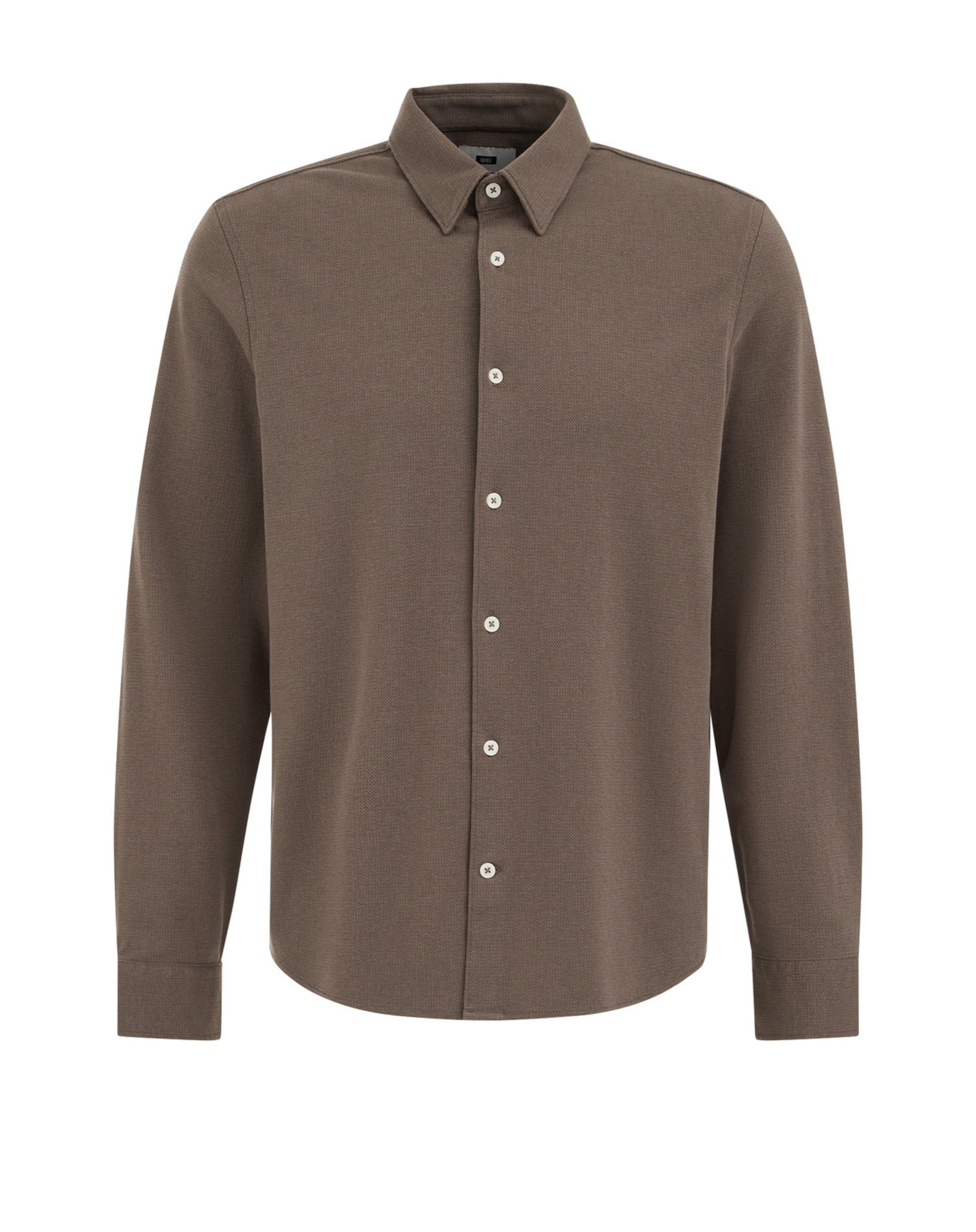 

WE Fashion Рубашка на пуговицах Regular fit в темно-коричневом цвете