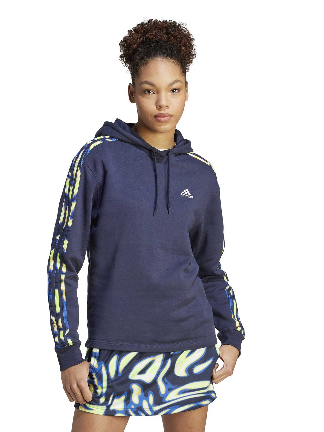 

Толстовка Adidas Sportswear Vibrant Print 3-Stripes Hoodie, синий