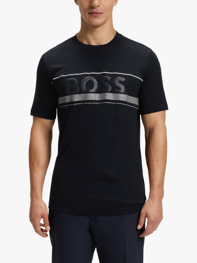 

BOSS Cotton Regular Fit футболка с коротким рукавом и логотипом HUGO BOSS, Dark Blue