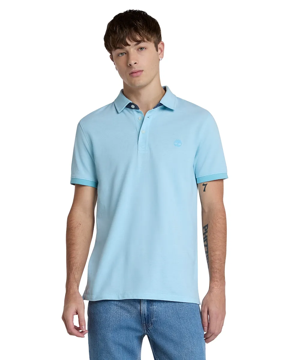 

Мужская рубашка поло с короткими рукавами Oxford Slim fit Timberland, синий
