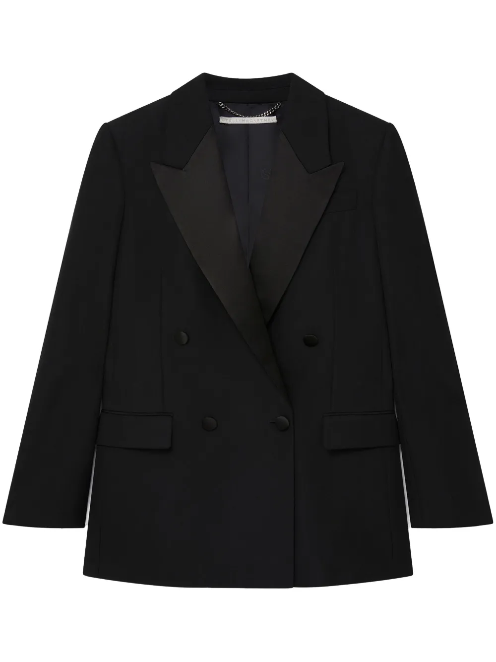 

Шерстяной блейзер Tuxedo с атласными лацканами STELLA MCCARTNEY, черный