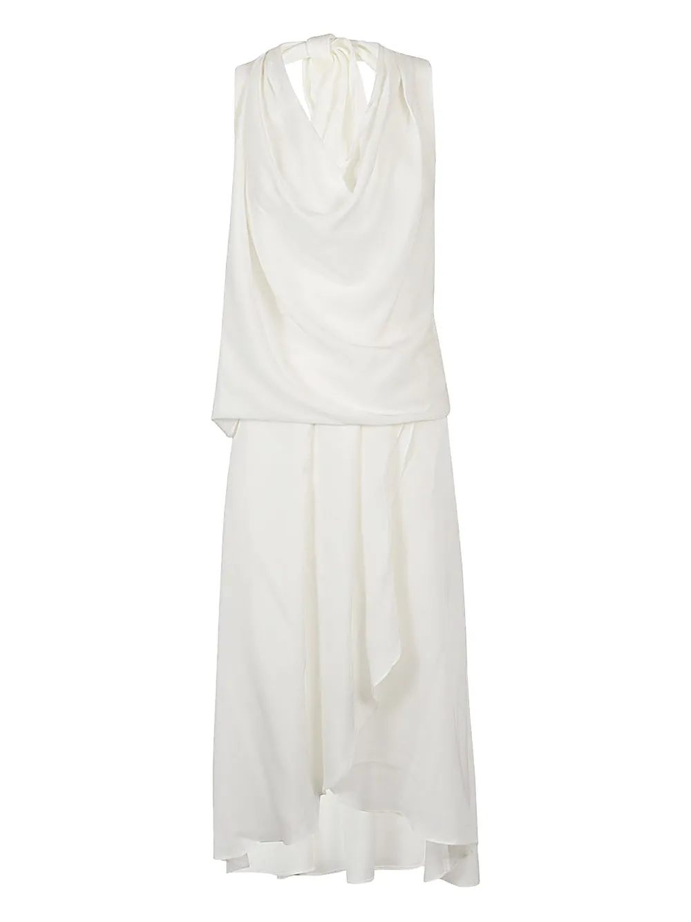 

Платье без рукавов с драпированным вырезом SILK95FIVE, белый