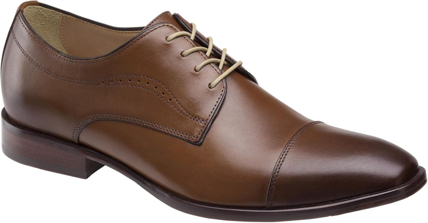 

Мужские классические туфли Johnston Murphy McClain с закрытой шнуровкой и носком-капля Johnston & Murphy, Tan Full Grain Leather