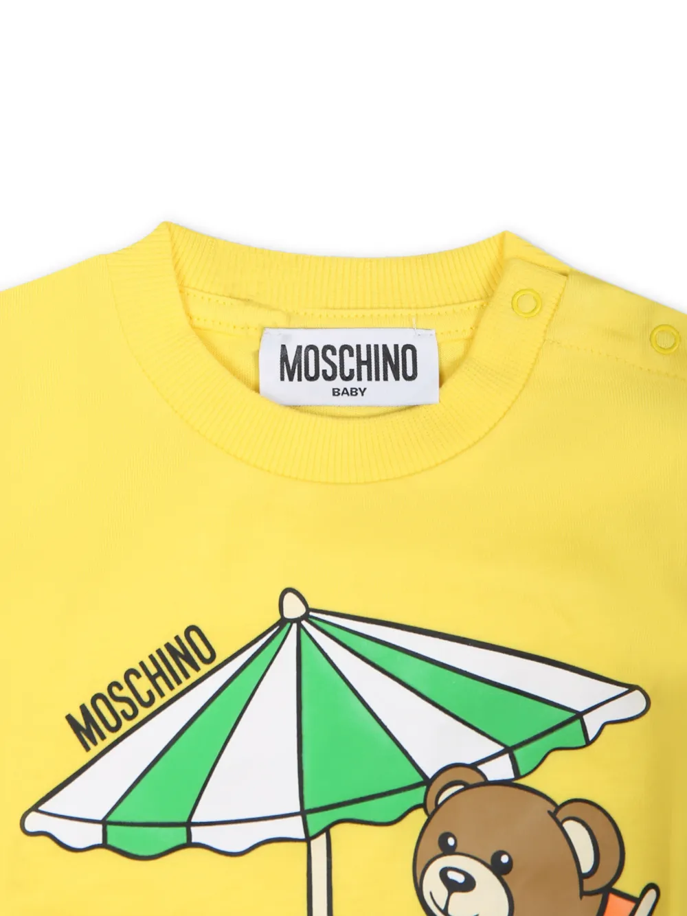 Комплект из футболки и шортов с графичным принтом Moschino Kids, желтый — фото 3