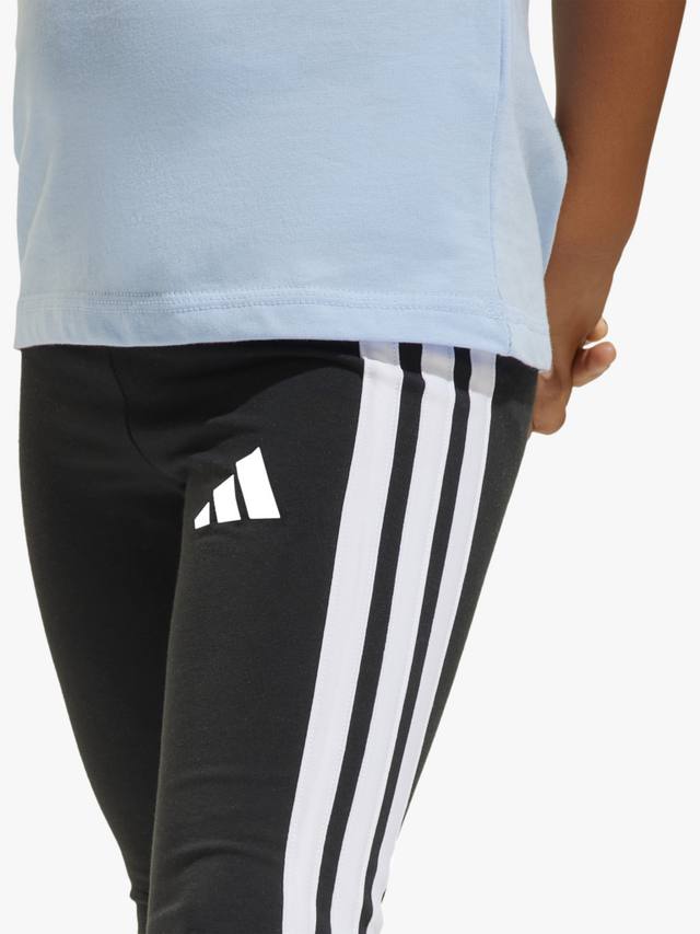 Детские эластичные леггинсы из хлопковой смеси adidas, Black/White — фото 3