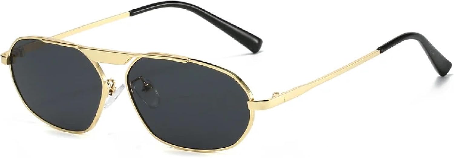 

Солнцезащитные очки с защитой от УФ-излучения UV400 для женщин и мужчин | Металлические оправы в форме «кошачий глаз» | Для занятий спортом на открытом воздухе DSVIGF, Golden Grey