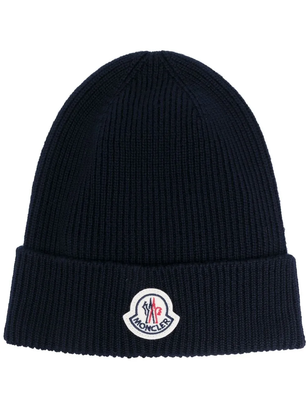 

Шапка бини с нашивкой-логотипом MONCLER, синий