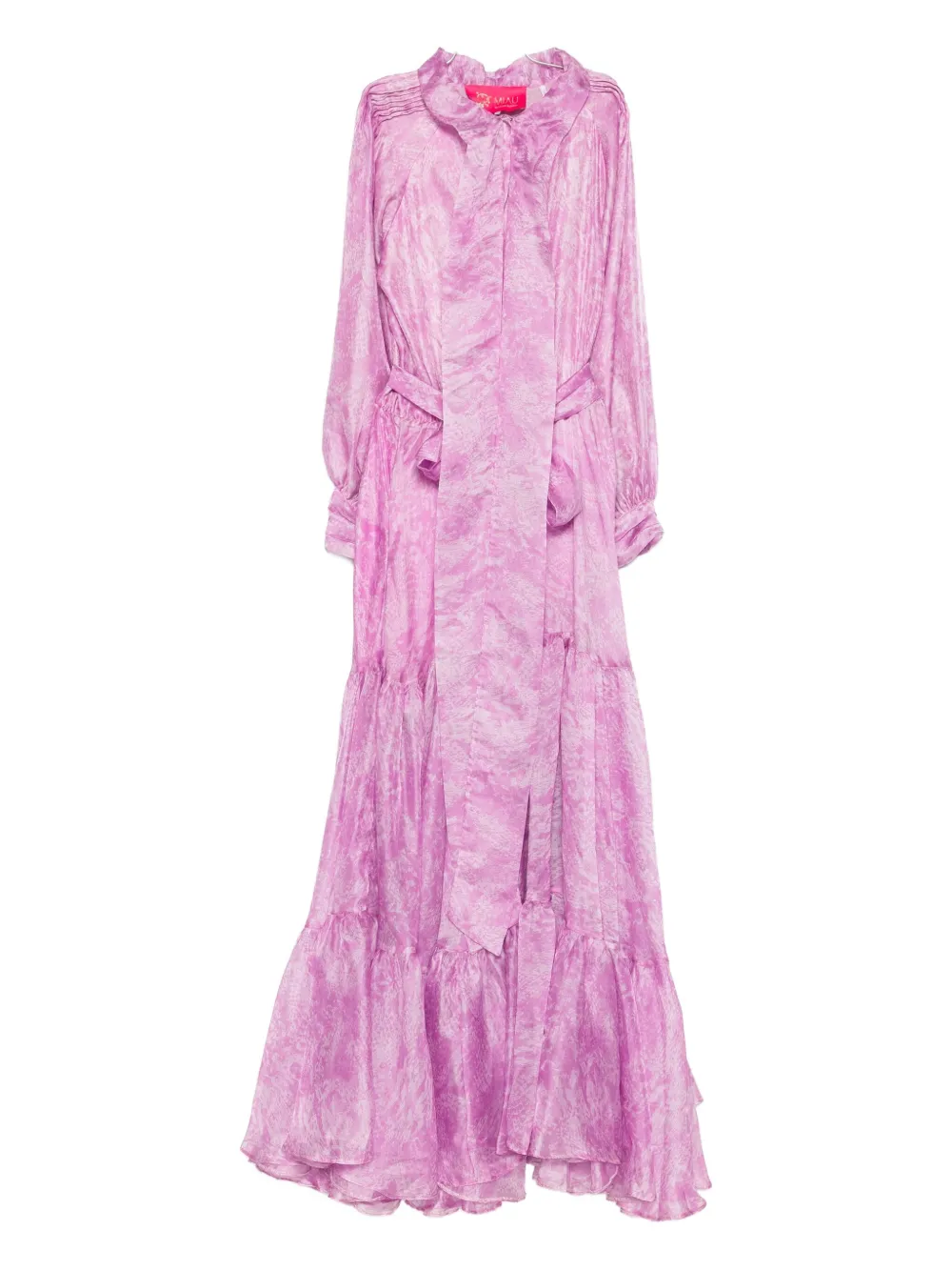 

Платье макси с оборками MIAU by Clara Rotescu, розовый