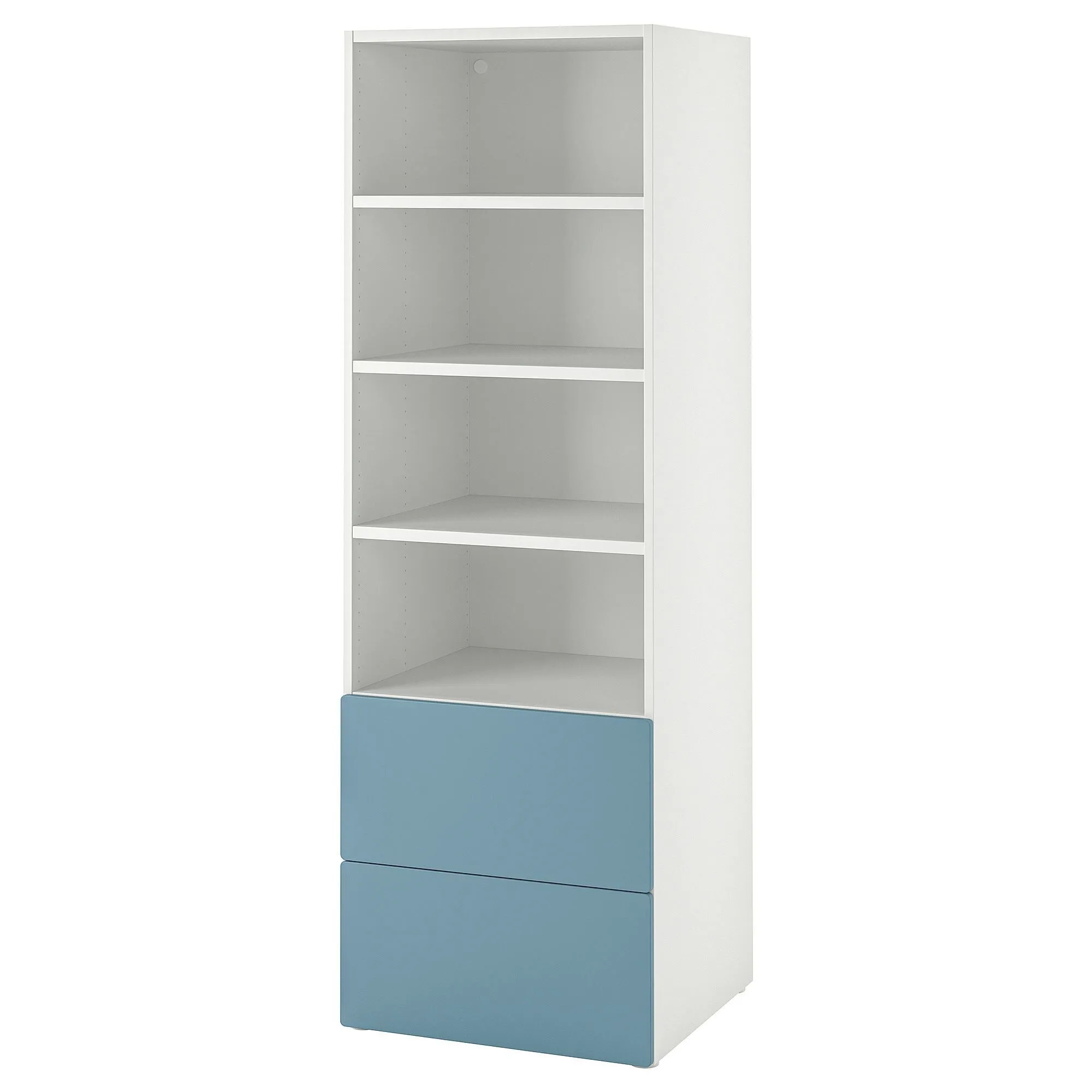 

Детский книжный шкаф, бело-синий, 60x57x181 см, PLATSA/SMÅSTAD IKEA