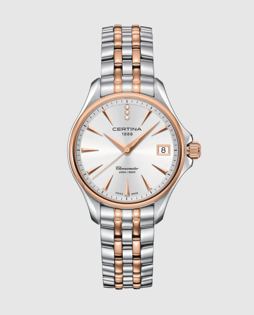 

Женские часы Certina DS Action Lady C0320512203600 в двухцветном стальном корпусе, розовый