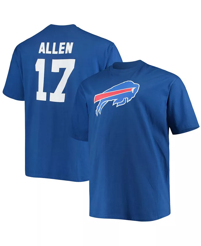 

Мужская футболка с именем и номером игрока Josh Allen Buffalo Bills, размеры Big and Tall, цвет Royal Fanatics
