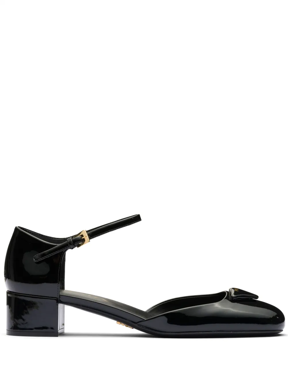 Лакированные туфли с логотипом Prada, черный