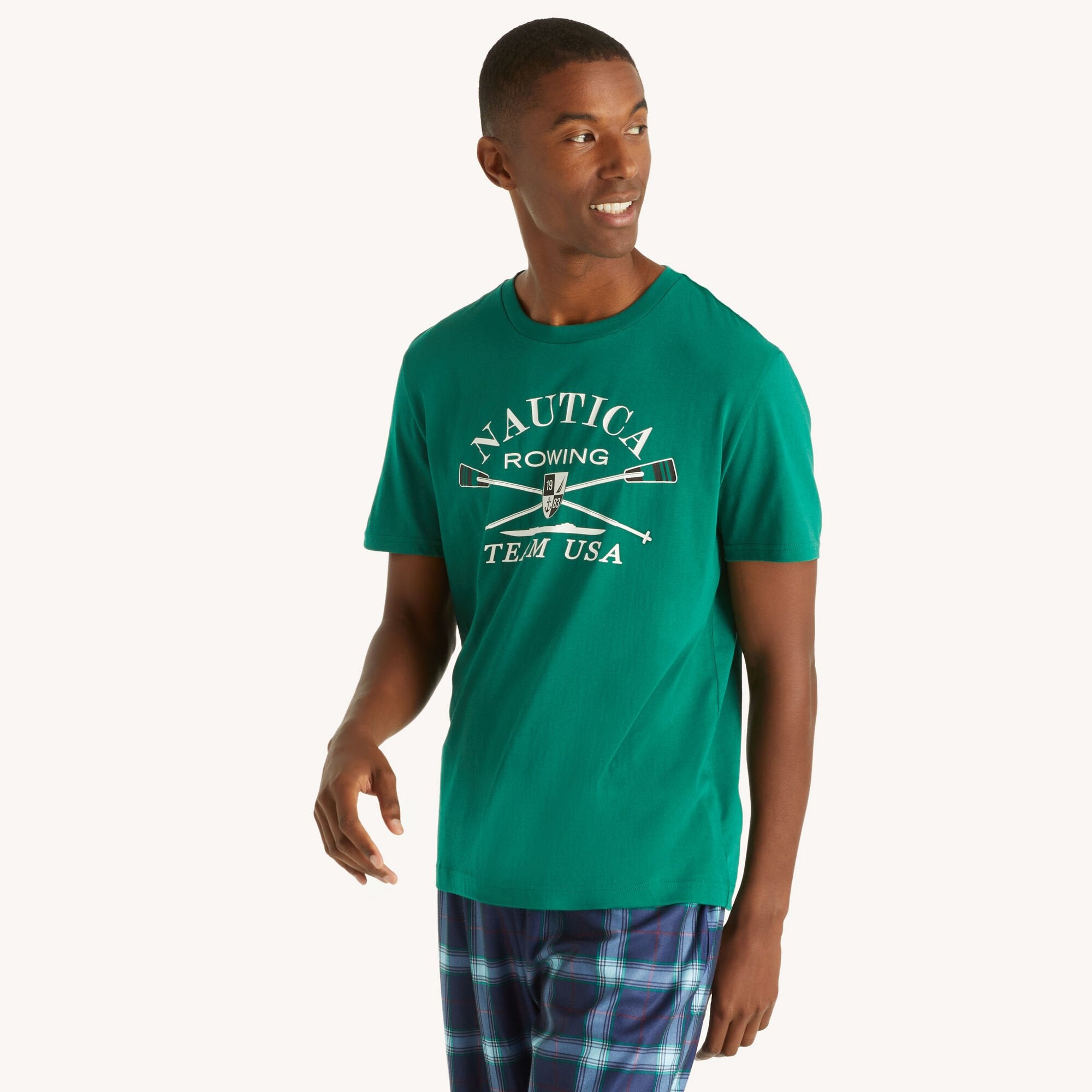 

Футболка для сна Nautica Mens Rowing, цвет green leaf
