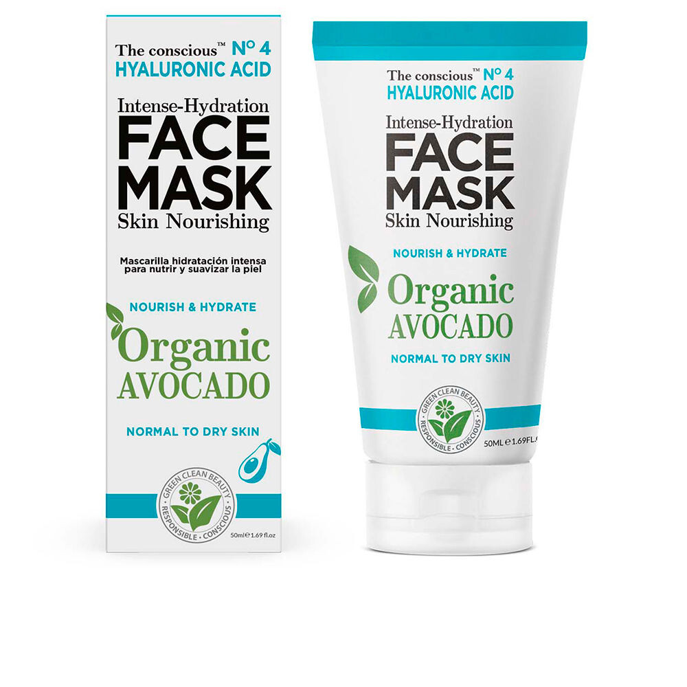 

Маска для лица Hyaluronic acid intense-hydration face mask organic avocado The conscious™, 50 мл